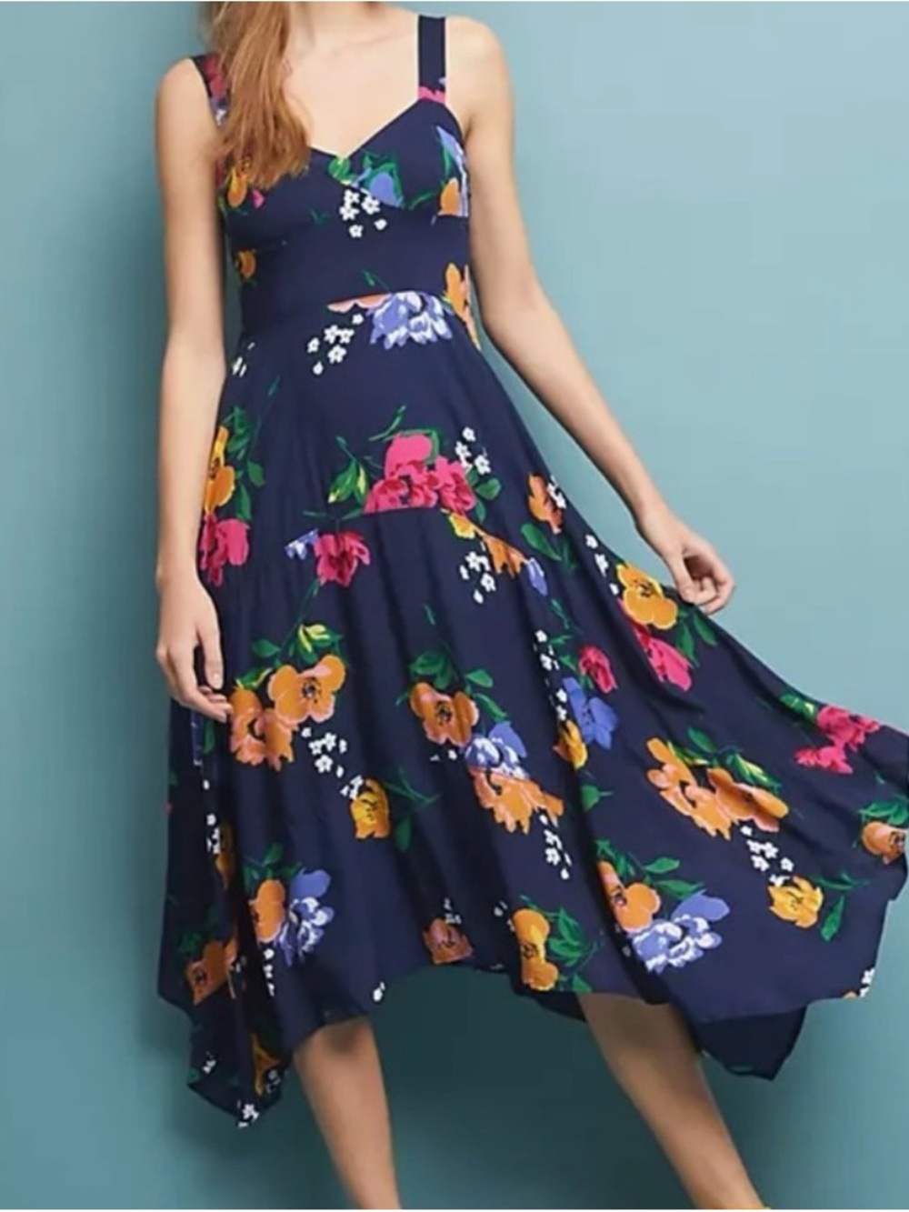 Maeve by Anthropolie Navy Maxi dress, like new